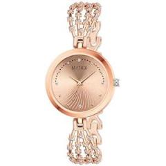 Matrix Daisy Collection | Stone Studded Dial with Designer Stone Studded Bracelet Chain Analog Watch for Women & Girls