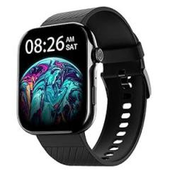 Noise ColorFit Ultra 3 Bluetooth Calling Smart Watch with Biggest 1.96 inch AMOLED Display, Premium Metallic Build, Functional Crown, Gesture Control with Silicon Strap Jet Black