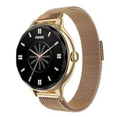 Noise Diva Smartwatch with Diamond Cut dial, Glossy Metallic Finish, AMOLED Display, Mesh Metal and Leather Strap Options, 100+ Watch Faces, Female Cycle Tracker Smart Watch for Women Gold Link