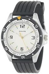 Sonata Men Synthetic White Dial Analog Watch Nr7930Pp01, Band Color Black
