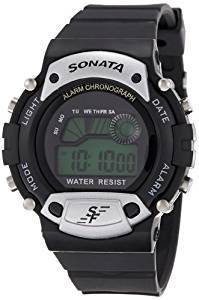 Sonata Super Fibre Digital Grey Dial Men's Watch NG7982PP02J