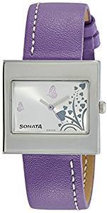 Sonata Yuva Fashion Analog White Dial Women's Watch NF8965SL02A
