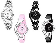 SWADESI STUFF Analogue Girl's Watch Assorted Dial Assorted Colored Strap Pack of 4