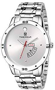TIMEWEAR Day Date Functioning Silver Dial Chain Watch for Men