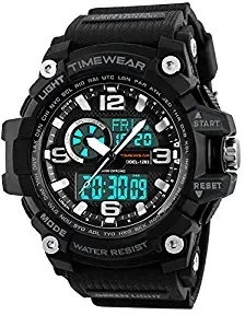 Timewear Military Series Analogue Digital Black Dial Sports Watch for Men 1283 Black