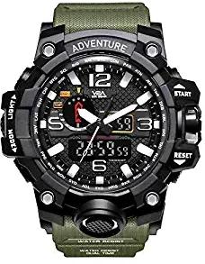 V2A Premium Chronograph Shock Resistant Army Digital Analog Watch with Dual Time Zone and Countdown Timer for Men and Boys