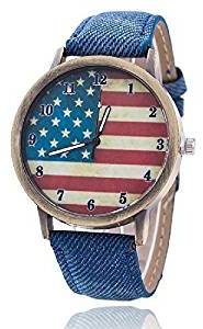 Zillion USA Print Dial Blue Denim Strap Unisex Analog Watch